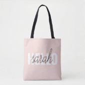 Modern Pastel Roze Hallo en u noemt Tote Bag (Voorkant)