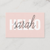 Modern Pastel Roze Hallo en u noemt Visitekaartje (Voorkant)