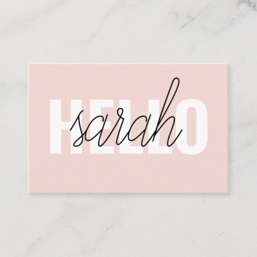 Modern Pastel Roze Hallo en u noemt Visitekaartje (Voorkant)