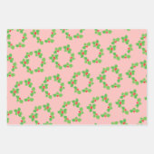 Modern Pastel Roze Kerstmis Inpakpapier Vel (Voorkant)