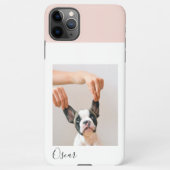 Modern Pastel Roze Lijst | Persoonlijke foto van D iPhone Hoesje (Achterkant)