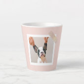 Modern Pastel Roze Lijst | Persoonlijke foto van D Latte Mok (Voorkant)