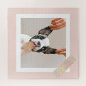 Modern Pastel Roze Lijst | Persoonlijke foto van D Legpuzzel (Horizontaal)