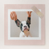 Modern Pastel Roze Lijst | Persoonlijke foto van D Legpuzzel (Verticaal)