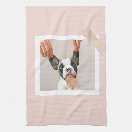 Modern Pastel Roze Lijst | Persoonlijke foto van D Theedoek (Verticaal)