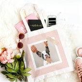 Modern Pastel Roze Lijst | Persoonlijke foto van D Tote Bag