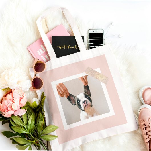 Modern Pastel Roze Lijst | Persoonlijke foto van D Tote Bag