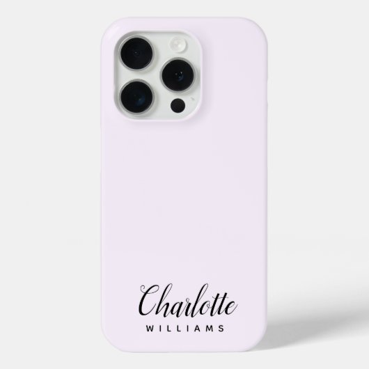 Modern Pastel Roze Monogram iPhone 15 Pro Hoesje (Achterkant)
