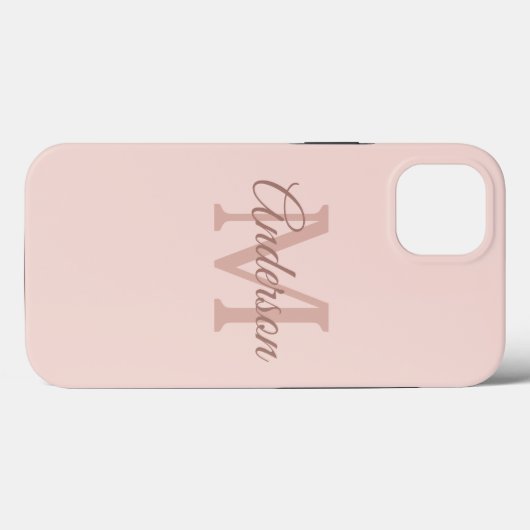Modern Pastel Roze | Personal Initiaal Girly Case-Mate iPhone Case (Achterkant (horizontaal))