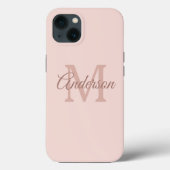 Modern Pastel Roze | Personal Initiaal Girly Case-Mate iPhone Case (Achterkant)