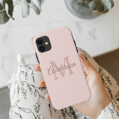 Modern Pastel Roze | Personal Initiaal Girly Case-Mate iPhone Case