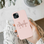 Modern Pastel Roze | Personal Initiaal Girly Case-Mate iPhone Case