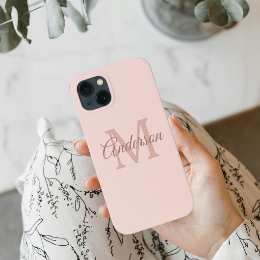 Modern Pastel Roze | Personal Initiaal Girly Case-Mate iPhone Case