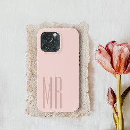 Modern Pastel Roze | Personal Initiaal Girly Hoesj Case-Mate iPhone Case