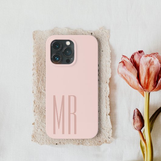 Modern Pastel Roze | Personal Initiaal Girly Hoesj Case-Mate iPhone Case