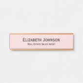 Modern Pastel Roze Professionele Zakelijke Kantoor Deurbordje (Voorkant)