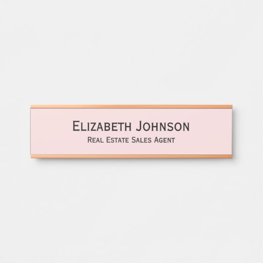 Modern Pastel Roze Professionele Zakelijke Kantoor Deurbordje (Voorkant)