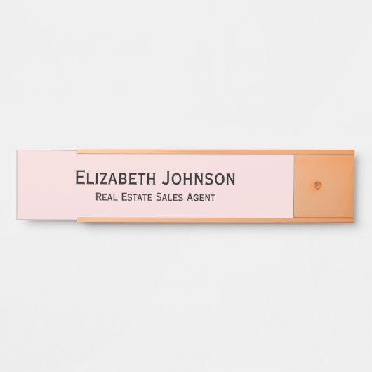 Modern Pastel Roze Professionele Zakelijke Kantoor Deurbordje (Voorkant)