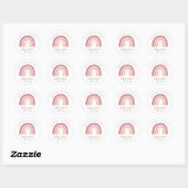 Modern Pastel Roze regenboogBaby shower Ronde Sticker (Vel)