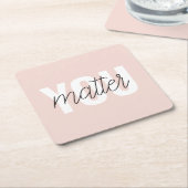 Modern Pastel Roze u maakt het Citaat van de Inspi Kartonnen Onderzetters (Schuin)