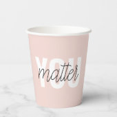 Modern Pastel Roze u maakt het Citaat van de Inspi Papieren Bekers (Achterkant)