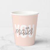 Modern Pastel Roze u maakt het Citaat van de Inspi Papieren Bekers (Voorkant)