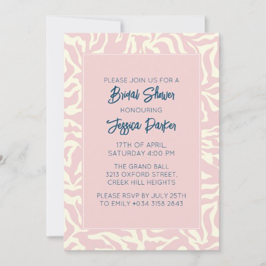 Modern Pastel Roze  Vrijgezellenfeest Kaart (Voorkant)