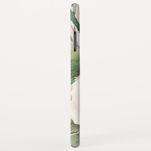 Modern Pastel Roze Waterverf Flowers & Name Case-Mate iPhone Case (Achterkant/rechts)