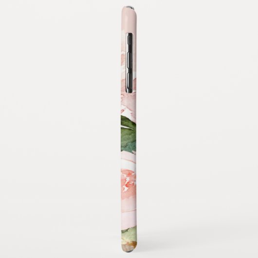 Modern Pastel Roze Waterverf Flowers & Name Case-Mate iPhone Case (Achterkant/links)