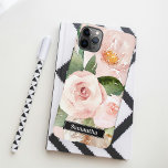 Modern Pastel Roze Waterverf Flowers & Name iPhone 11Pro Max Hoesje<br><div class="desc">Modern Pastel Roze Waterverf Flowers & Name</div>