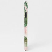 Modern Pastel Roze Waterverf Flowers & Name iPhone Hoesje (Rechterkant)