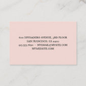 Modern Pastel Roze Waterverf Flowers & Name Visitekaartje (Achterkant)