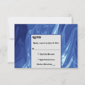 Modern pastel Shiny Blue Abstract artistiek huweli RSVP Kaartje (Voorkant)