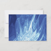 Modern pastel Shiny Blue Abstract artistiek huweli RSVP Kaartje (Achterkant)