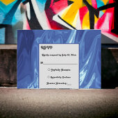 Modern pastel Shiny Blue Abstract artistiek huweli RSVP Kaartje