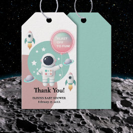 Modern Pastel Space Explorer Baby shower Cadeaulabel