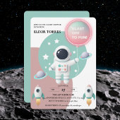 Modern Pastel Space Explorer Baby shower Kaart