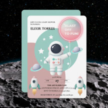 Modern Pastel Space Explorer Baby shower