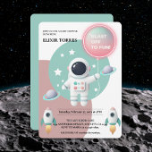 Modern Pastel Space Explorer Baby shower Kaart