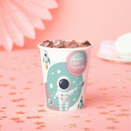 Modern Pastel Space Explorer Baby shower Papieren Bekers