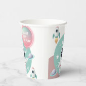Modern Pastel Space Explorer Baby shower Papieren Bekers (Rechts)