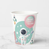 Modern Pastel Space Explorer Baby shower Papieren Bekers (Voorkant)