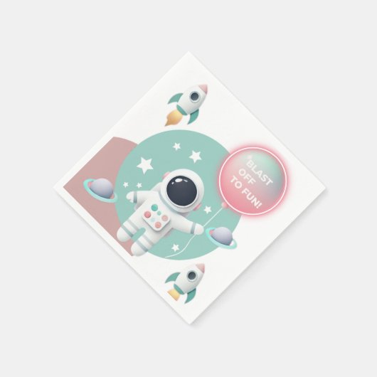Modern Pastel Space Explorer Baby shower Servet (Hoek)