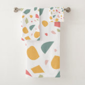 Modern pastel terrazzo patroon bad handdoek (Insitu)