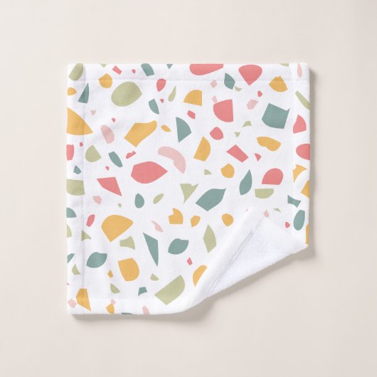 Modern pastel terrazzo patroon bad handdoek (Wasdoekje)