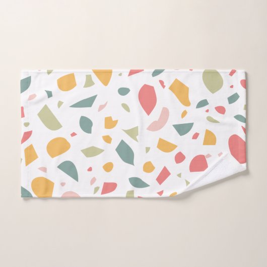 Modern pastel terrazzo patroon bad handdoek (Handdoek)