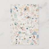 Modern Pastel Terrazzo Patroon Bruiloft Informatiekaartje (Achterkant)