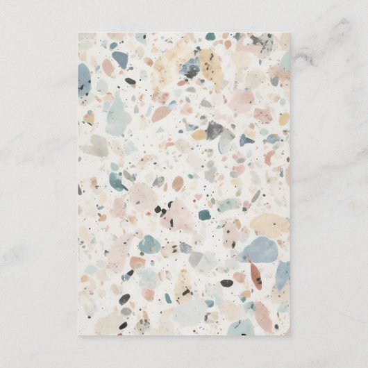 Modern Pastel Terrazzo Patroon Bruiloft Informatiekaartje (Achterkant)