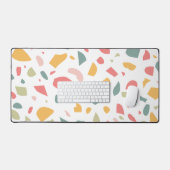 Modern pastel terrazzo patroon bureaumat (Keyboard & Muis)