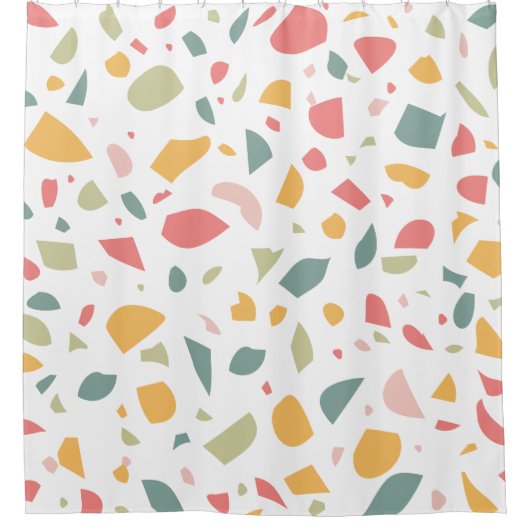 Modern pastel terrazzo patroon douchegordijn (Voorkant)